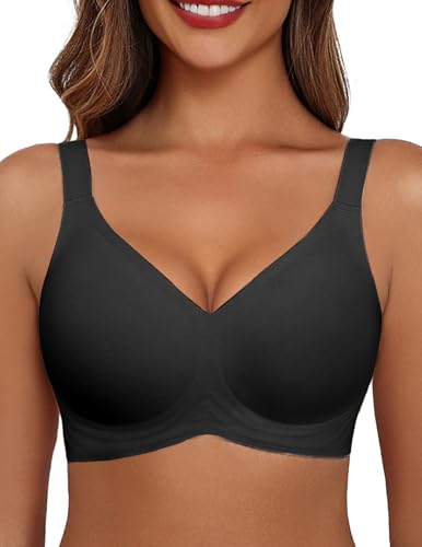 Image of Avidlove Bras for Women Seamless Bra Full Coverage T Shirt Bralettes V Neck Wireless Bra Comfortable Brassiere