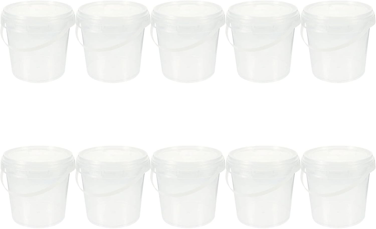 PATKAW Ice Cream Freezer Bowl 10Pcs Clear Plastic Ice Cream Buckets Small