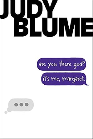 Are you there god? It's me, Margaret by Judy Blume book cover with the title in two different texts and the response typing.