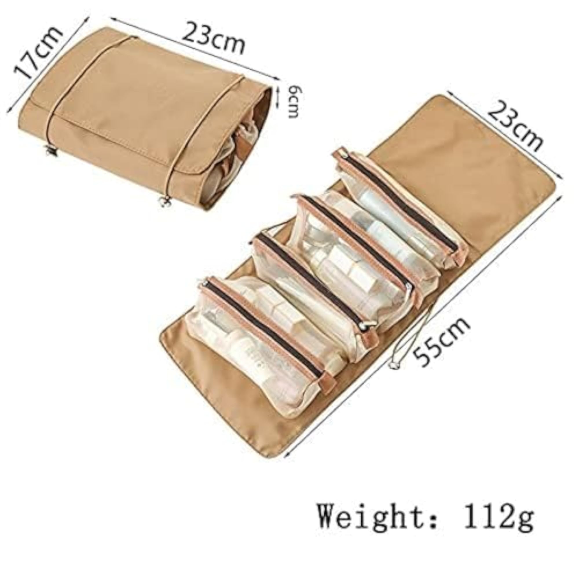 Travel Toiletry Organizer Bag, Hanging Roll-Up Design