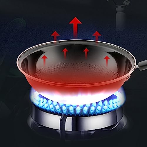 Wok de acero al carbono 34cm fondo redondo tradicional miniatura 5