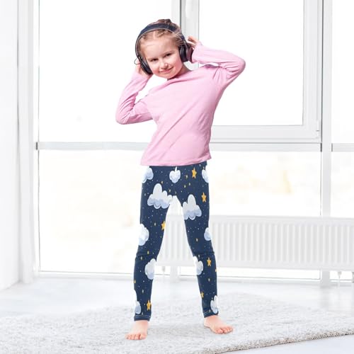 Bolaz Toddler Girls Leggings Printed Yoga Pants Leggings Clouds and Stars for Kids4
