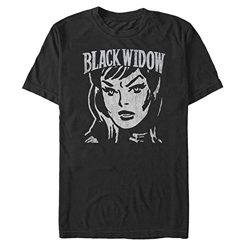 T-shirt Marvel grande taille 4XL haut homme noir en coton col rond