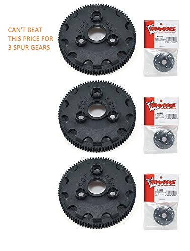 TRAXXAS SPUR Gear 4690 SPUR Gear 90T 48P (3pcs) These are Good for The Slash, RUSTLER, Stampede, Bandit, Skully, Bigfoot 2WD XL-5 Trucks.
