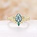 Natural Moss Agate Engagement Ring Set for Women 1.5 CT Pear Cut Moss Agate Wedding Ring Set 925 Sterling Silver 10K 14K 18K Gold Vintage Ring for Women