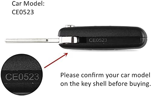 Heart Horse 3 Buttons Remote Car Fob Flip Key Replacement Compatible with Peugeot 107 207 307 407 607 208 308 408 CE0523 (with groove without battery holder)