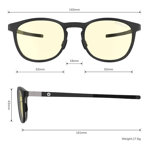 Image of ANYLUV Blue Light Glasses Men, Vintage Round Carbon Fiber Eyewear, Lightweight Mens Computer Gaming Glasses, Anti Eyestrain