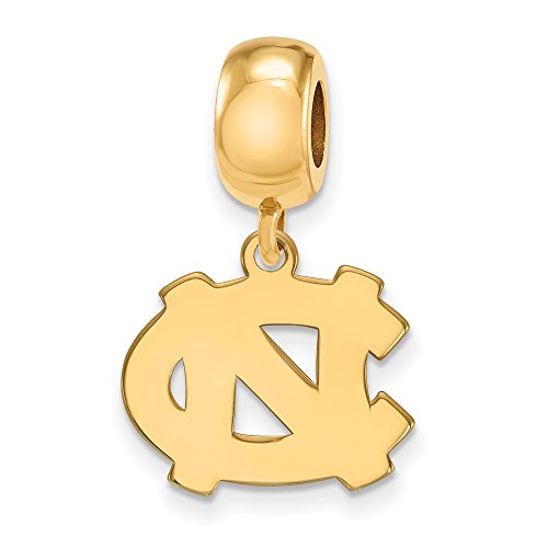 North Carolina Bead Charm Small (1/2 Inch) Dangle (Gold Plated)