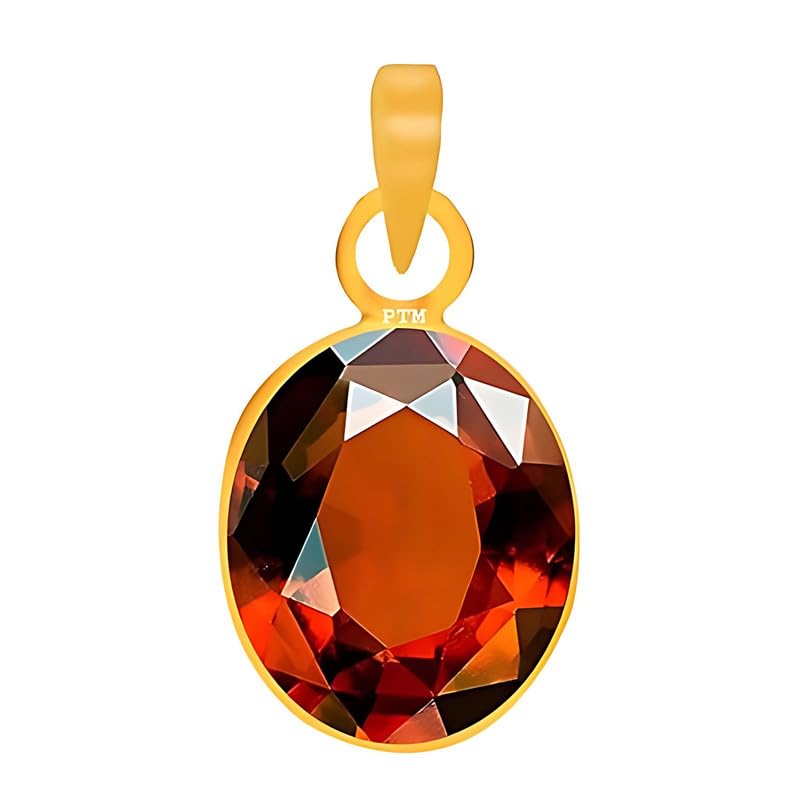 ptm Natural Hessonite/Gomed 3.25 Ratti to 10.25 Ratti or 3 Carat to 9.5 Carat Astrological Certified Gemstone Panchdhatu/5 Metals 22k Gold Plated Pendant for Men & Women -nfba3-picture-3