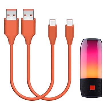Geekria Cabo de carregamento curto para alto-falantes Micro-USB compatível com JBL Tune 700BT, 450BT, Live 500BT, T110BT, carregador gratuito, cabo de carregamento de alimentação de substituição USB para Micro-USB (30 cm) (pacote com 2)