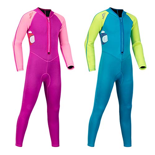 image for Skyone Kids Warm Wetsuit Neoprene Full Body Swimsuit Thermal Long Slee