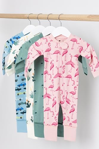 Image of MONICA + ANDY One Piece Baby Pajamas, 100% Organic Baby Clothes for Girls and Boys, Sizes For Newborn and Infant