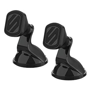 Scosche MMWSM-2PKXCES0 MagicMount Select Magnetic Phone, GPS or Tablet Suction Cup Mount, 360 Degree Adjustable Head, StickGrip Suction Cup Car Mount, Black (Pack of 2)
