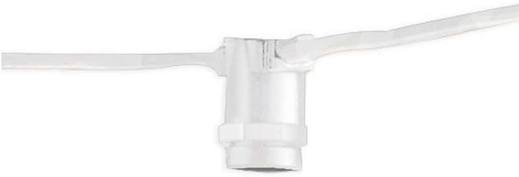 Bulbrite STRING15/E12/WHITE Outdoor Mini String Light, 25-Feet, 15 Candelabra Bulb Sockets, White