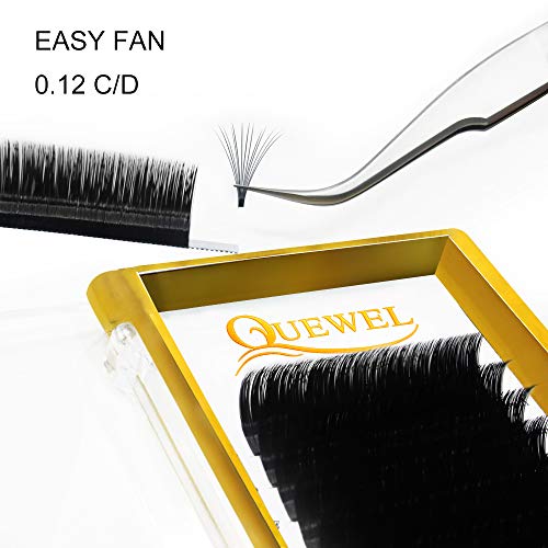 Volume Eyelash Extensions Thickness 0.12 D Curl 9mm Premade Fans 2D 3D 4D 5D 6D 20D Easy Fan Lash Self Fanning|Optinal Thickness 0.05/0.07/0.10/0.12 C/D Curl Single 8-18mm Mix 8-15mm|