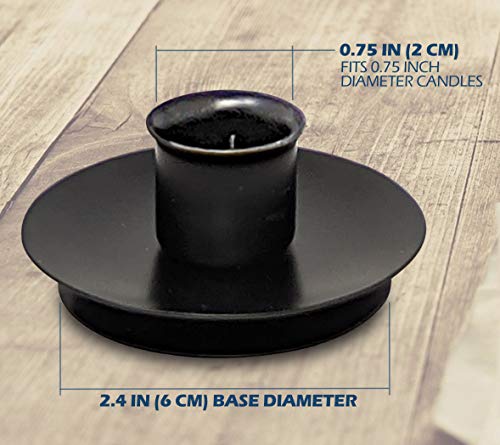 Hyoola Candle Drip Protector - Reusable Metal Safety Candle Holder - Pin Holds Candles In Place - For 3/4 Inch Diameter Candle - Black #TOP2