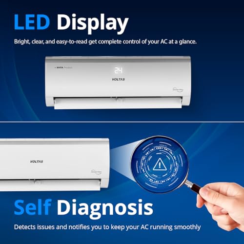 Voltas 1 ton 3 Star Inverter Split AC (Copper, 4-in-1 Adjustable Mode, Anti-dust Filter, 123V Vectra CAE, White) 7 41DqJsTD5kL