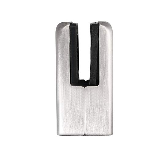 AUTOUTLET 8x Glashalter Set, Quadrat Edelstahl Klemmhalter, 9/10mm Glasklemme, Eckig Verstellbare Glashalterung Flach Anschluss Klemmhalter Geländer für Handlauf, Poolzaun