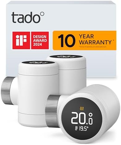 tado° Smart Radiator Thermostat X – Trio Pack, Heating Control via App and Smart Speaker (Alexa, Siri, Google Assistant), Save Heating Costs, DIY Installation