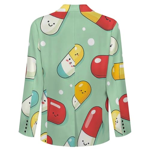 Pill Capsules Pattern Classic Suits Blazer for Men Business Tuxedo Jacket Sport Coat Two Buttons4