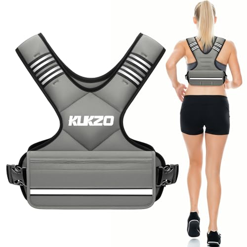 Image of Adjustable Weighted Vest Women /Men, 6-12lb /12-18lb /20-32lb Weight Vest with 6 Ironsand Weights for Strength Training Rucking Running Walking Fitness Workout