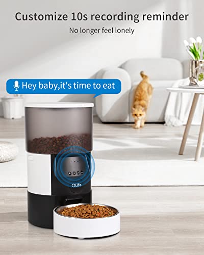 Qlife Automatic Cat Dog Feeder: Dry Food Dispenser For Dog, Auto Pet Feeder, Portion Control Automatic Dog Feeder (Black Wifi, 3L) #TOP1
