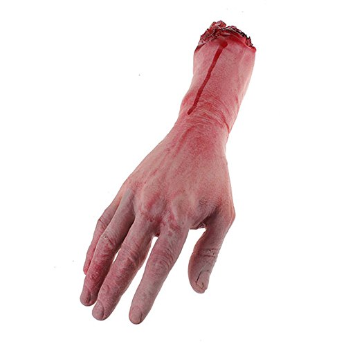 Bezall Body Parts Halloween Props, Bloody Fake Severed Broken Hand for Haunted House Halloween Scary Party Decorations Supplies (Blood Hand)