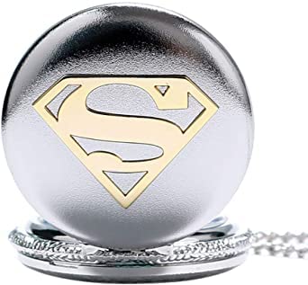 ZJJZ Heren zakhorloge, retro superman zakhorloge mannen jongen - Afbeelding 8