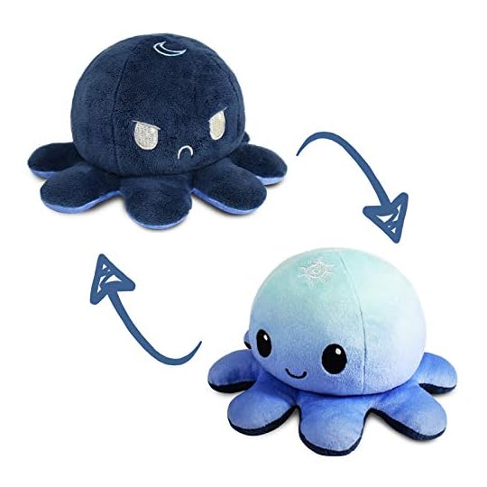 
                            TeeTurtle | The Original Reversible Octopus Plushie | Patented Design | Light Blue + Dark Blue | Day + Night | Show your mood without saying a word!
                        