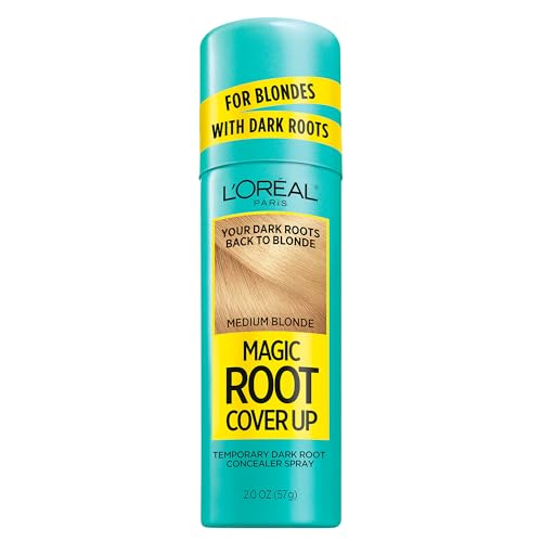 L'Oreal Paris Magic Root Cover Up Concealer Spray for Blondes, Medium Blonde, 2 fl. oz., Ammonia and Peroxide Free, Suitable for Medium Blonde Hair Color