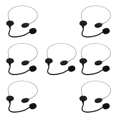 UTHCLO 7 Auriculares Falsos Micrófono Decorativo para Cosplay y Fiesta Accesorios para Fotos Micrófono Vintage Juego de 7 Piezas para Actuación y Disfraces
