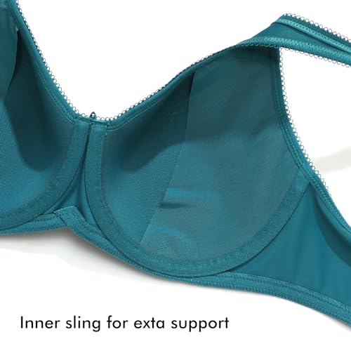Image of DELIMIRA Women's Seamless Tshirt Bras Plus Size Full Coverage Underwire Lightly Lined Bra Up to F