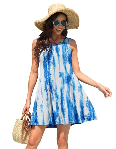 Image of WEACZZY Women Summer Casual Swing T Shirt Dresses Beach Cover up Loose Dress