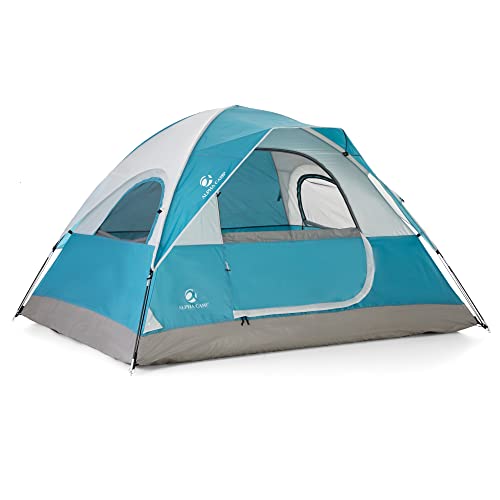 ALPHA CAMP 3 Person Camping Tent - 7' x 8' Blue