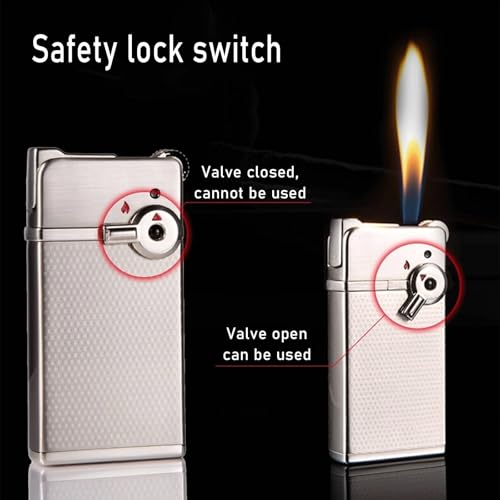 Encendedor de gas recargable doble llama resistente al viento miniatura 3
