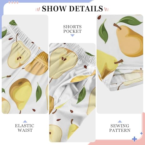 ZZXXB Pear Fruits Boys Long Pants Soft Trousers Elastic Waist Kids Lounge Bottoms with Pockets S-XL4