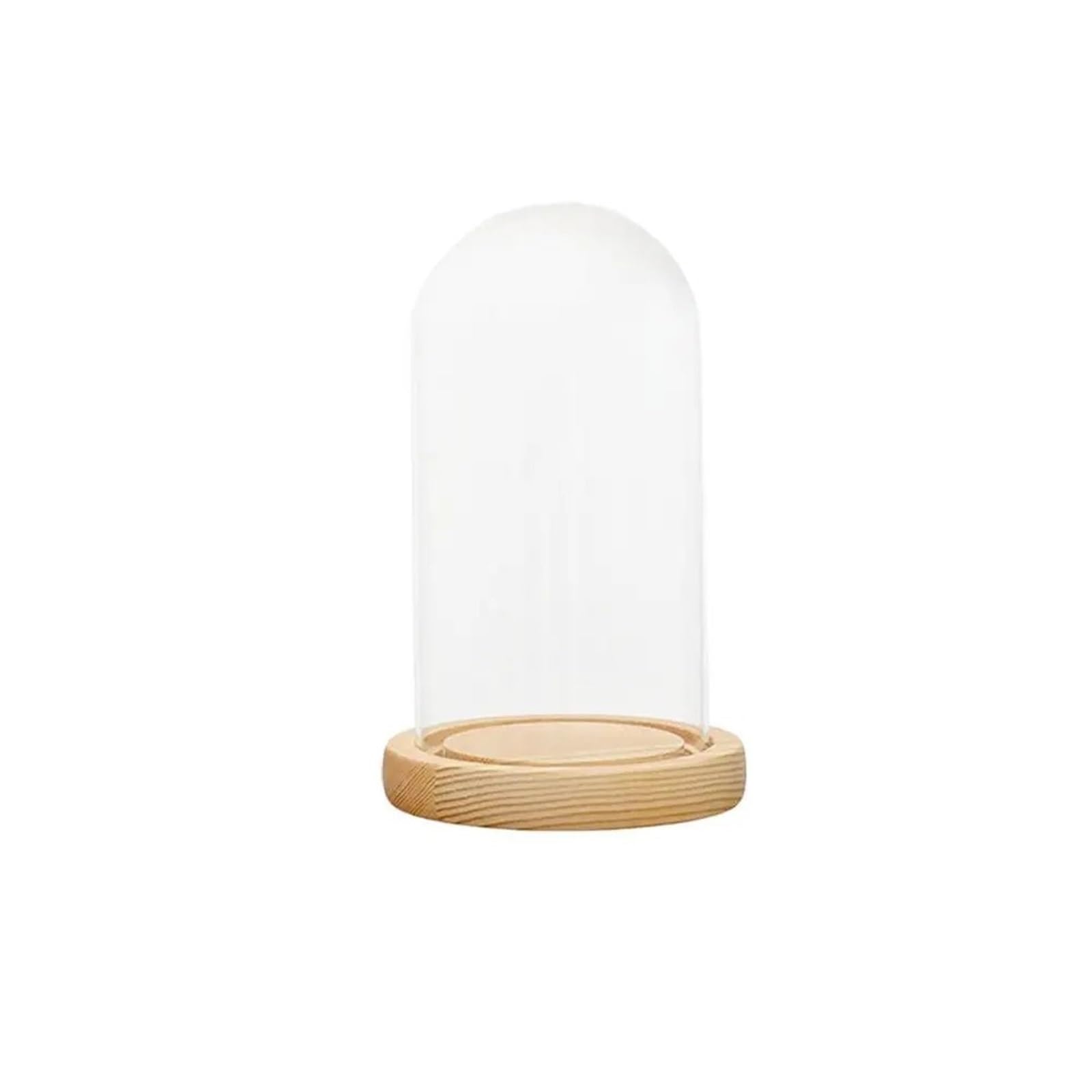 GIYXHU 2PCS Glass Dome Cloche Bell Jar Wooden Base For Party And Wedding Decorations for Plant Collection