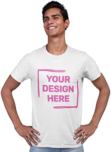 Yourdesign Front and Back Personalised T-Shirt - Add Photos and Text - Unisex White 100% Soft Cotton - Same Day Free Dispatch