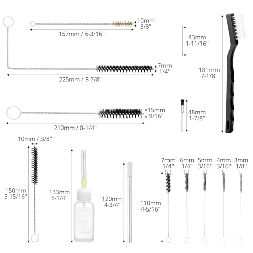 Image of QWORK Air Spray Gun Cleaning Kit, 22-Piece Set for Air Spray Paint Gun Maintenance, Includes Brushes, Needles, Lubrication Bottle, and Storage Case