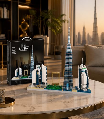 Image of Dubai Skyline Building Blocks Set, Burj Khalifa Model Kit 3000+ Pieces, Architecture Mini Bricks City Collection, Creative Construction Toy for Adults & Kids 12+, Premium Gift Toy Set