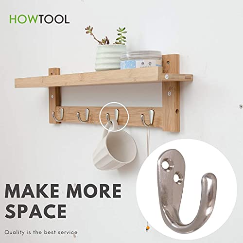 Howtool Single Prong Hook 12 Pack Brass With Screws For Towel Scarf Robe #TOP4