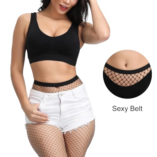 CHRORINE 2/4/8 Pack Fishnet Stockings Women High Waist Tights 2/4 Styles Fishnet Tights Pantyhose4