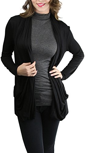 Image of ToBeInStyle Women's Long Sleeve Rib Banded Open Sweater Cardigan