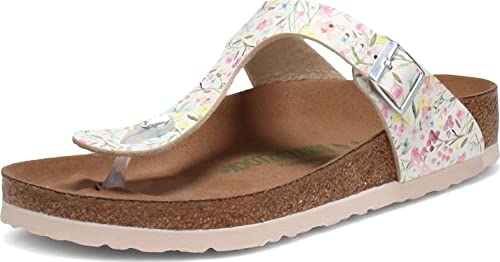 Birkenstock Women's Gizeh Vegan Birko-Flor Watercolor Flower White 41 R