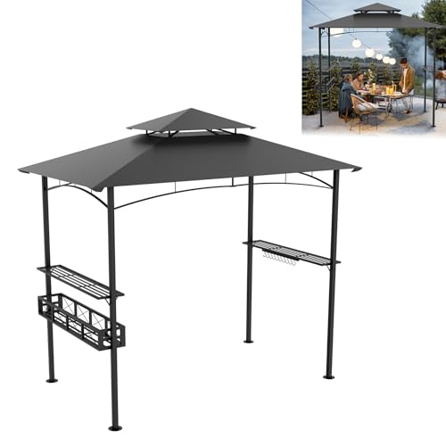 UISEBRT Grillpavillon Winterfest Grau 245x153x250cm