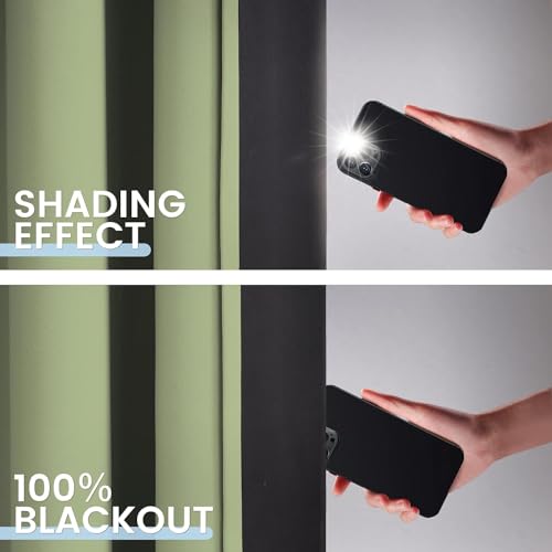 Image of SimpleHome Sage 100% Blackout Curtains Room Darkening Living Room 72 Inch