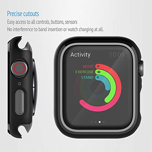 2 Pack Bumper Compatible With Apple Watch Case 44Mm Series 4 Series 5 Series 6 Series Se Anti-Scratch Shock-Proof Slim Rugged Hard Iwatch Cover Protector #TOP1