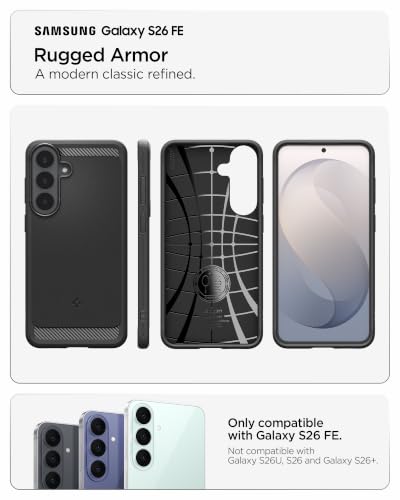Image of Spigen Rugged Armor Case for Samsung Galaxy S26 FE, Matte Black