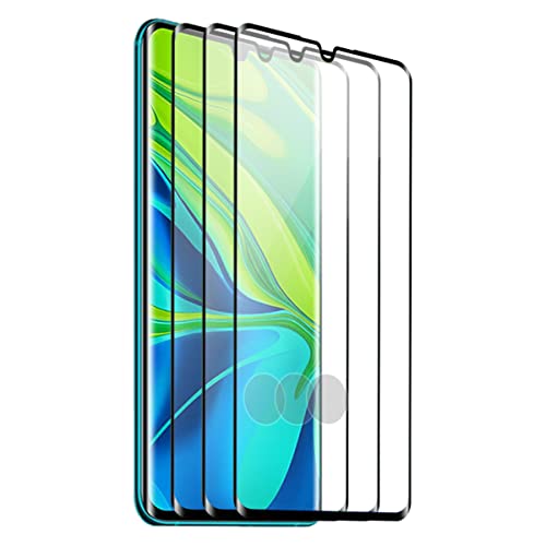 XINXUSONG Screen Protector 3 Pack Full Coverage 3D Curved Edge Bubble Free Ultra-Thin Anti-Scratch Shatterproof 9H Hardness Tempered Glass Protective Film For Xiaomi Mi Note 10 / 10 Pro / 10 Lite / Mi CC9 Pro