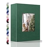 Popotop フォトアルバム 4x6-100 写真フォトブック 縦型ポケット100個付き リネンカバーアルバム 家族 結婚記念日 赤ちゃん 休暇 写真用